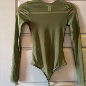 H&M Sage Green Long Sleeve Bodysuit